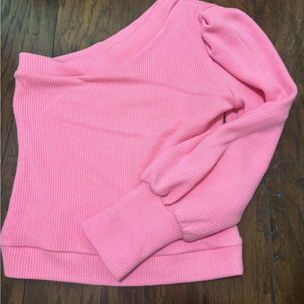 Pink Ribbed Women's Sweater